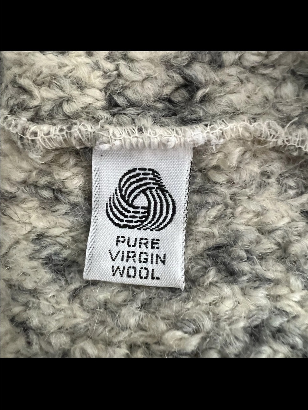 Vintage Ms Poodle Pure Virgin Wool ivory/gray/black sweater Grandmacore L - Picture 7 of 10